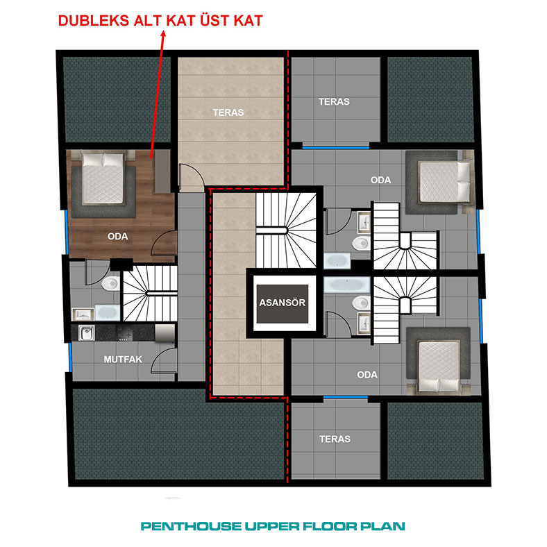 Apartments Near Daily Amenities and Landmarks in Antalya Center - 99229