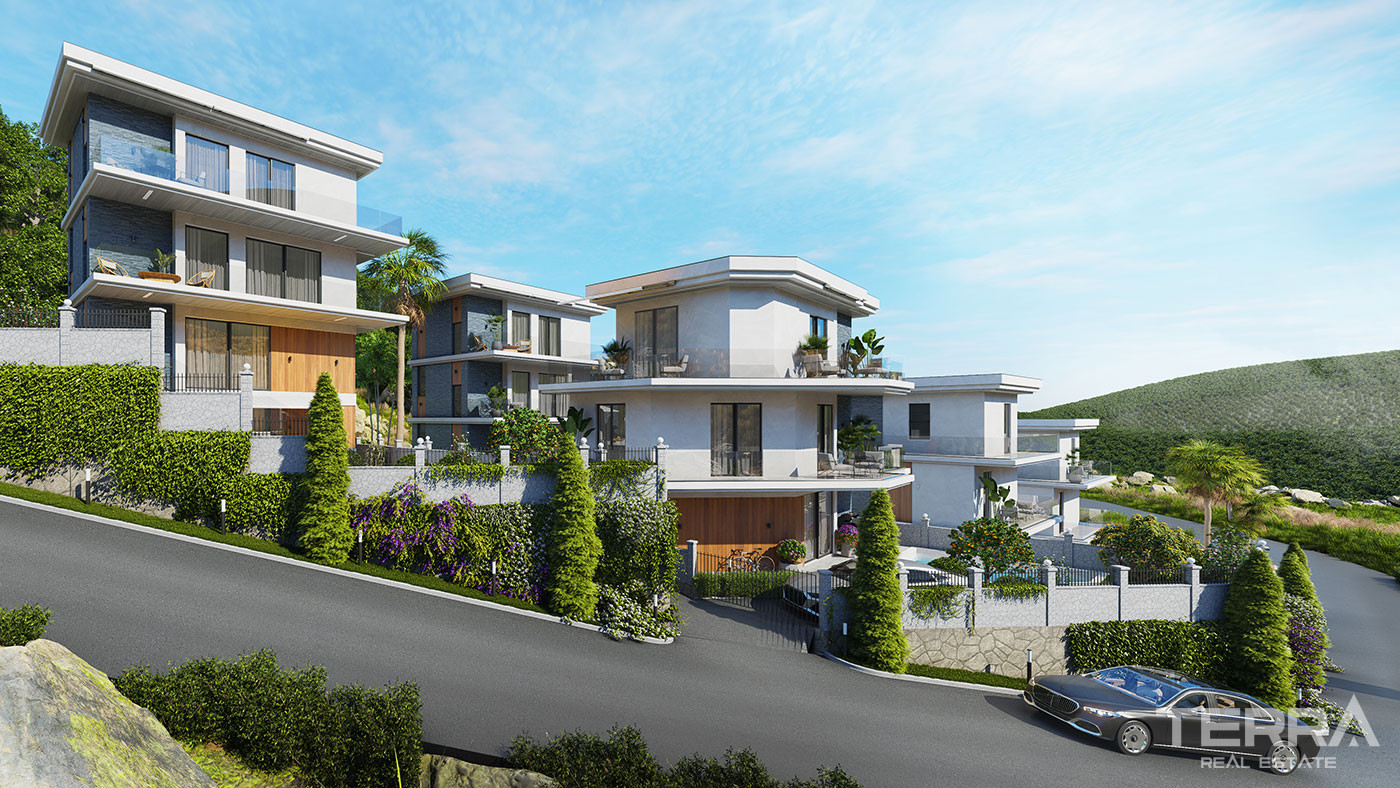 Detached Sea View Villas with Exclusive Design in Bektaş, Alanya - 100543