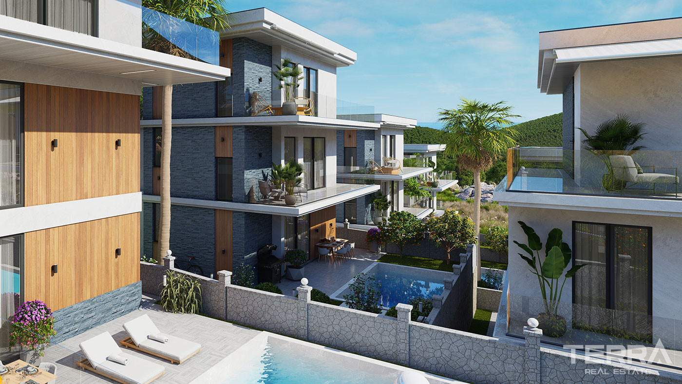 Detached Sea View Villas with Exclusive Design in Bektaş, Alanya - 100544
