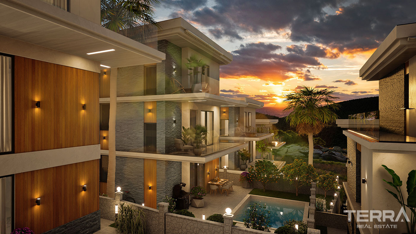 Detached Sea View Villas with Exclusive Design in Bektaş, Alanya - 100546