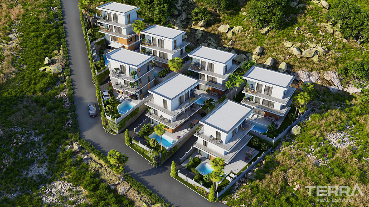Detached Sea View Villas with Exclusive Design in Bektaş, Alanya - 100554