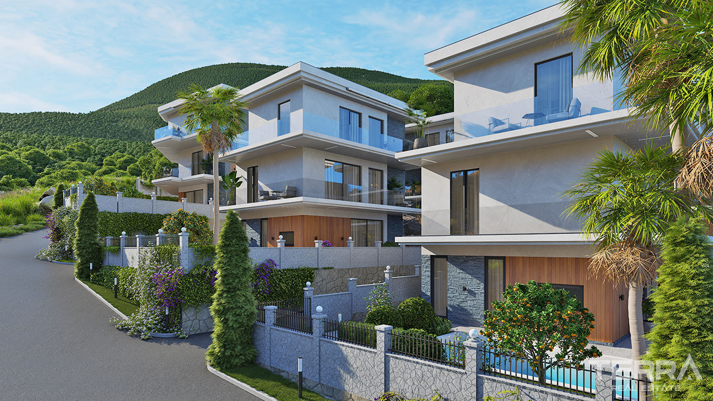 Detached Sea View Villas with Exclusive Design in Bektaş, Alanya - 100557