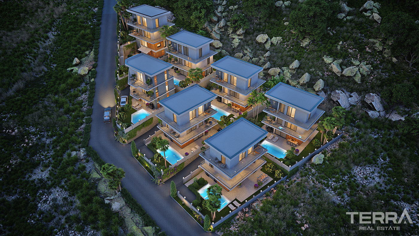 Detached Sea View Villas with Exclusive Design in Bektaş, Alanya - 100563