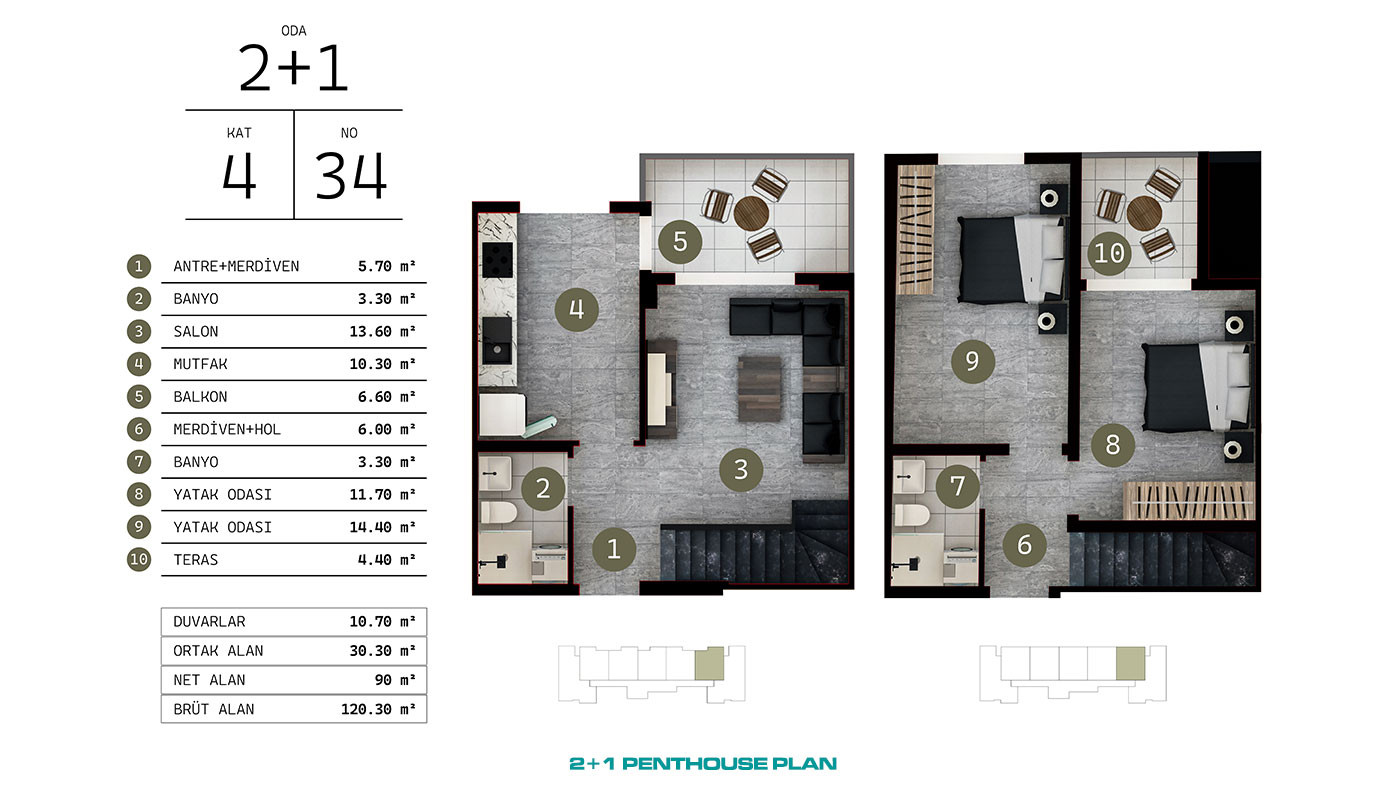 Apartments in a Secure Complex in The Central Area of Gazipaşa, Turkey - 100614