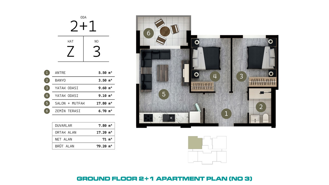 Modernly Designed Serene Apartments in Gazipaşa, Antalya - 100638