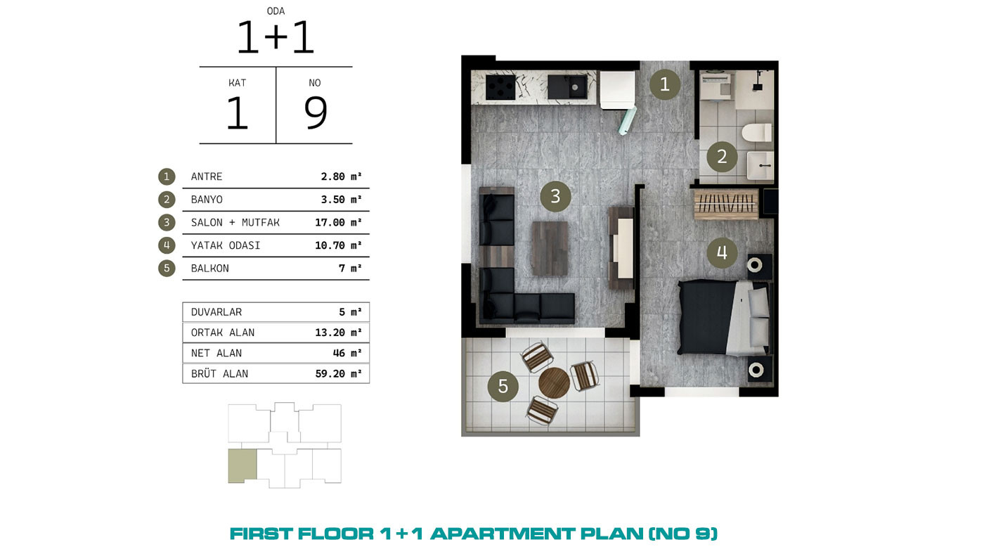 Modernly Designed Serene Apartments in Gazipaşa, Antalya - 100639