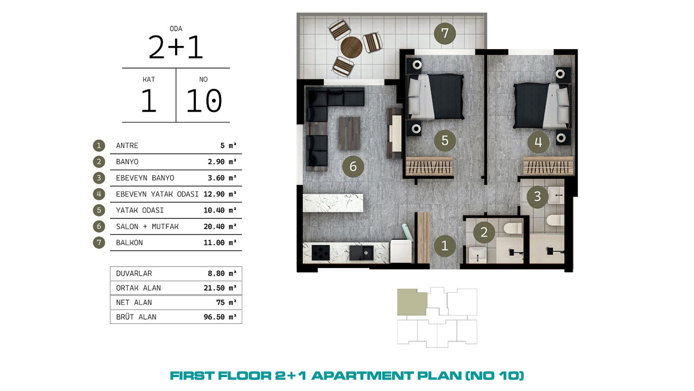 Modernly Designed Serene Apartments in Gazipaşa, Antalya - 100640