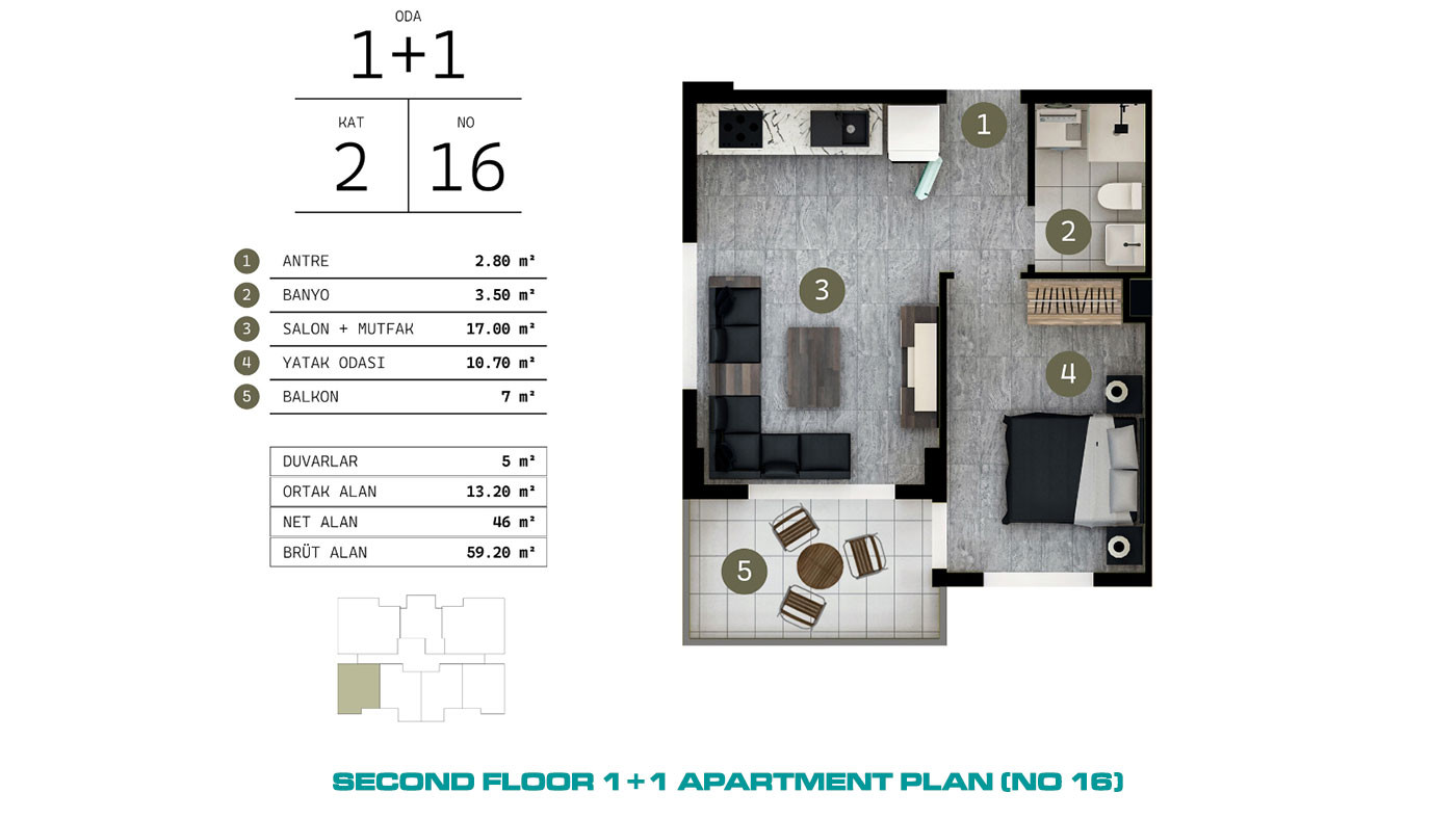 Modernly Designed Serene Apartments in Gazipaşa, Antalya - 100644