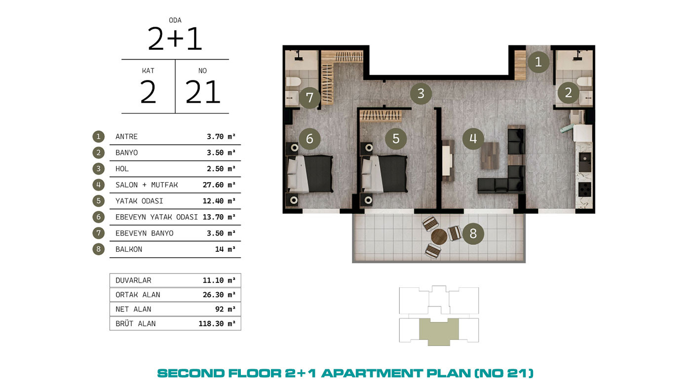 Modernly Designed Serene Apartments in Gazipaşa, Antalya - 100645