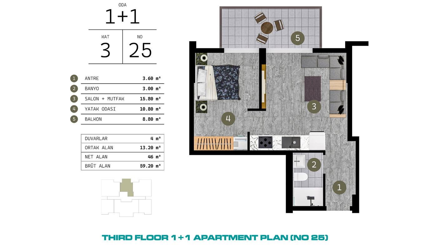 Modernly Designed Serene Apartments in Gazipaşa, Antalya - 100650