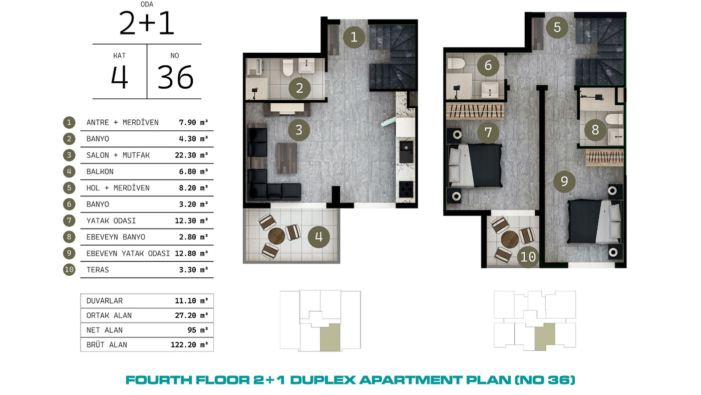 Modernly Designed Serene Apartments in Gazipaşa, Antalya - 100657