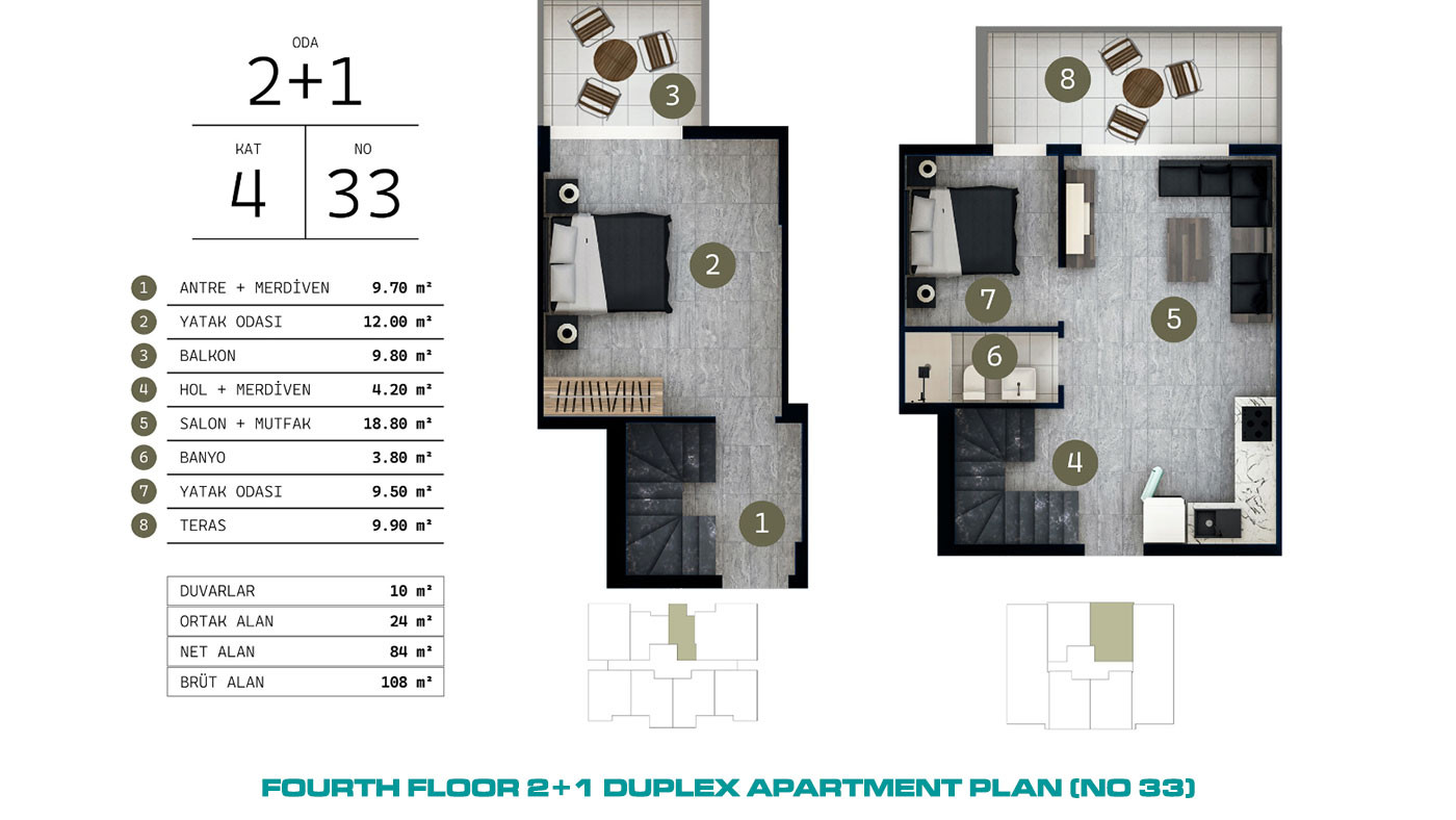 Modernly Designed Serene Apartments in Gazipaşa, Antalya - 100658