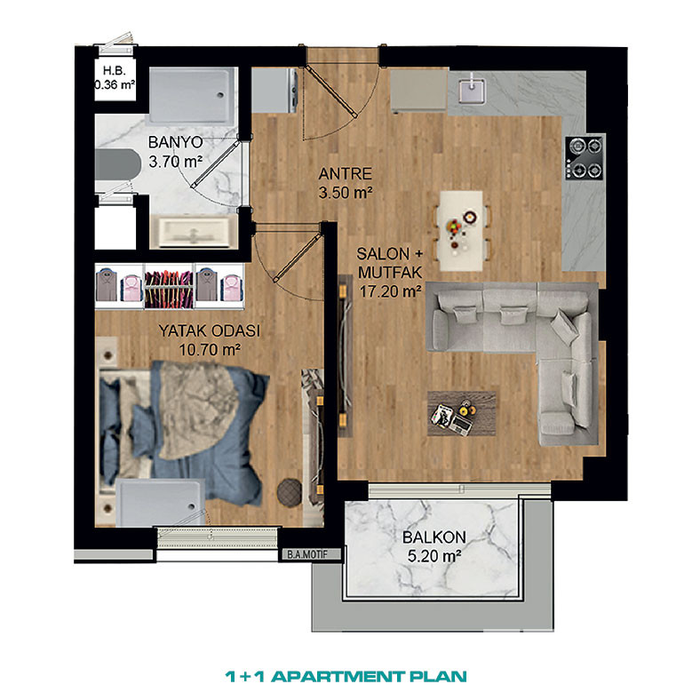 Well-Located Apartments in a Complex with Amenities in Kepez, Antalya - 101052