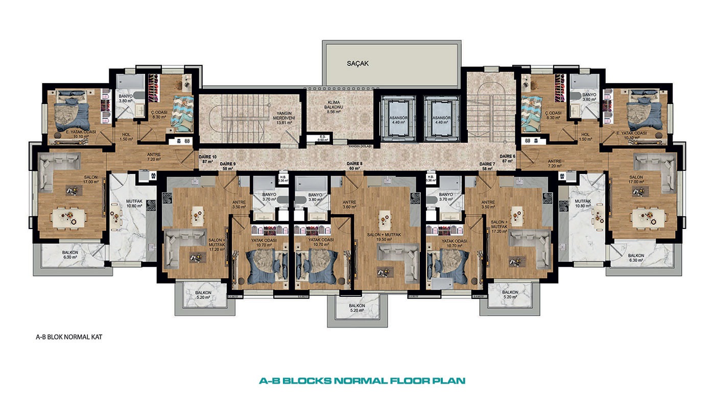 Well-Located Apartments in a Complex with Amenities in Kepez, Antalya - 101055