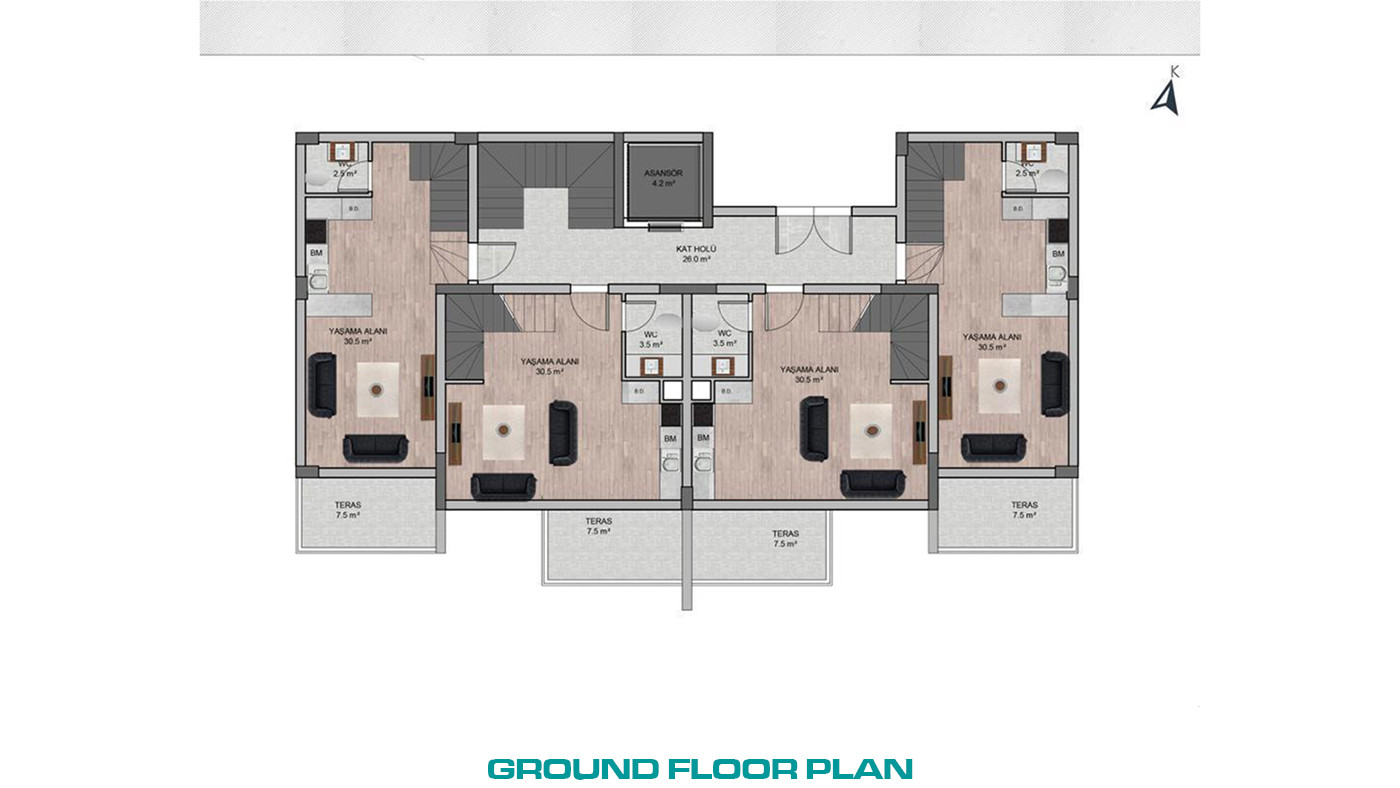 Contemporary Flats within a Secure Complex in Altıntaş, Antalya - 101102