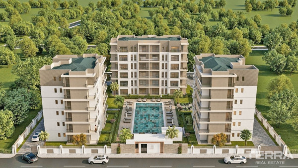 Familievenlige lejligheder med fælles faciliteter i Altıntaş, Antalya