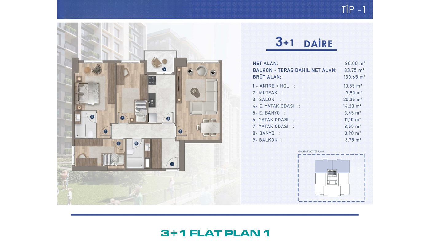 Bağcılar’da 10 Bloklu Konut Projesinde Modern Daireler - 102889