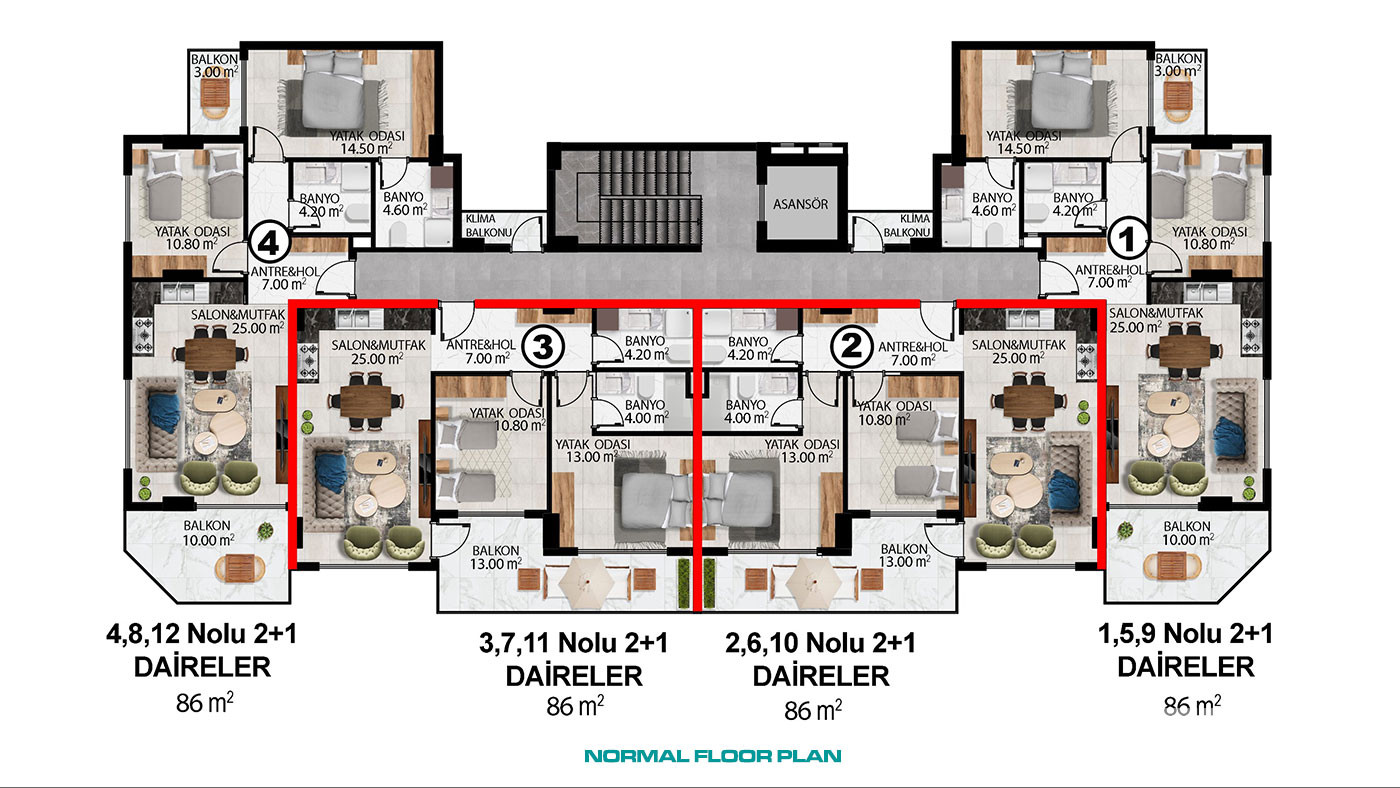 Sun, Sea, and City Within Reach with New Flats in Oba, Alanya - 103201