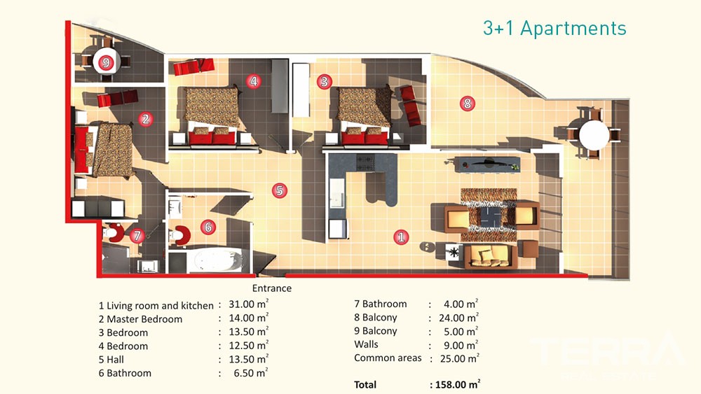 Azura Park — Apartments for Sale in Mahmutlar, Alanya, Turkey - 4875