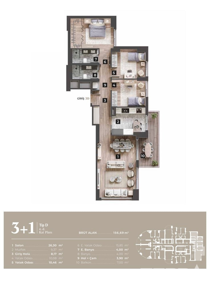 Luxury Sea View Apartments for Sale in Izmir, Konak, Turkey - 104737