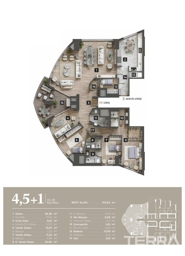 Luxury Sea View Apartments for Sale in Izmir, Konak, Turkey - 104742