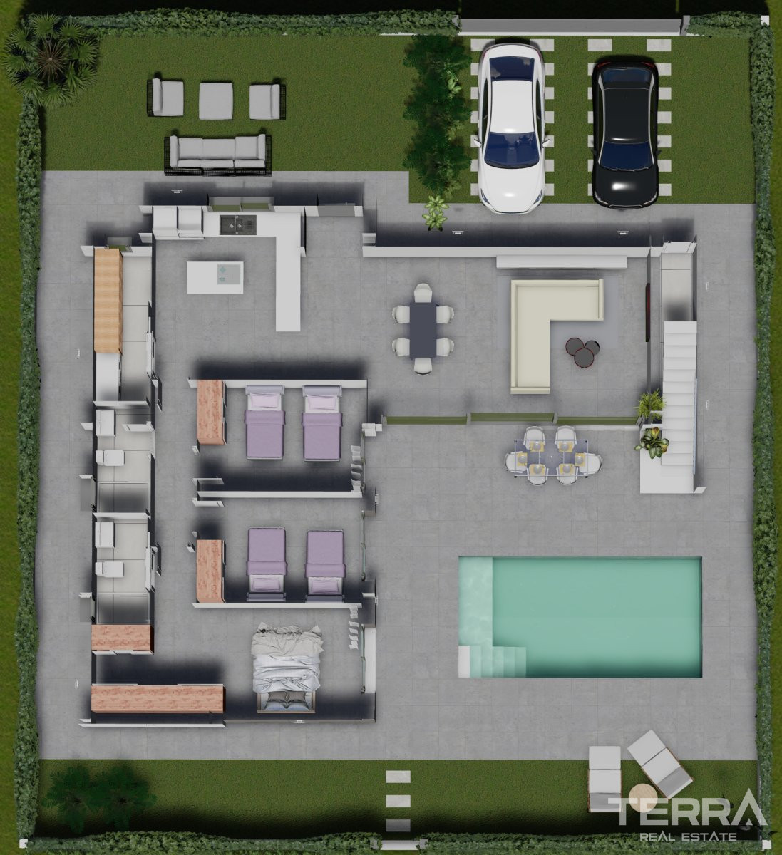 Moderne villaer med pool nær stranden i Almería, Pulpí, Spanien - 104877