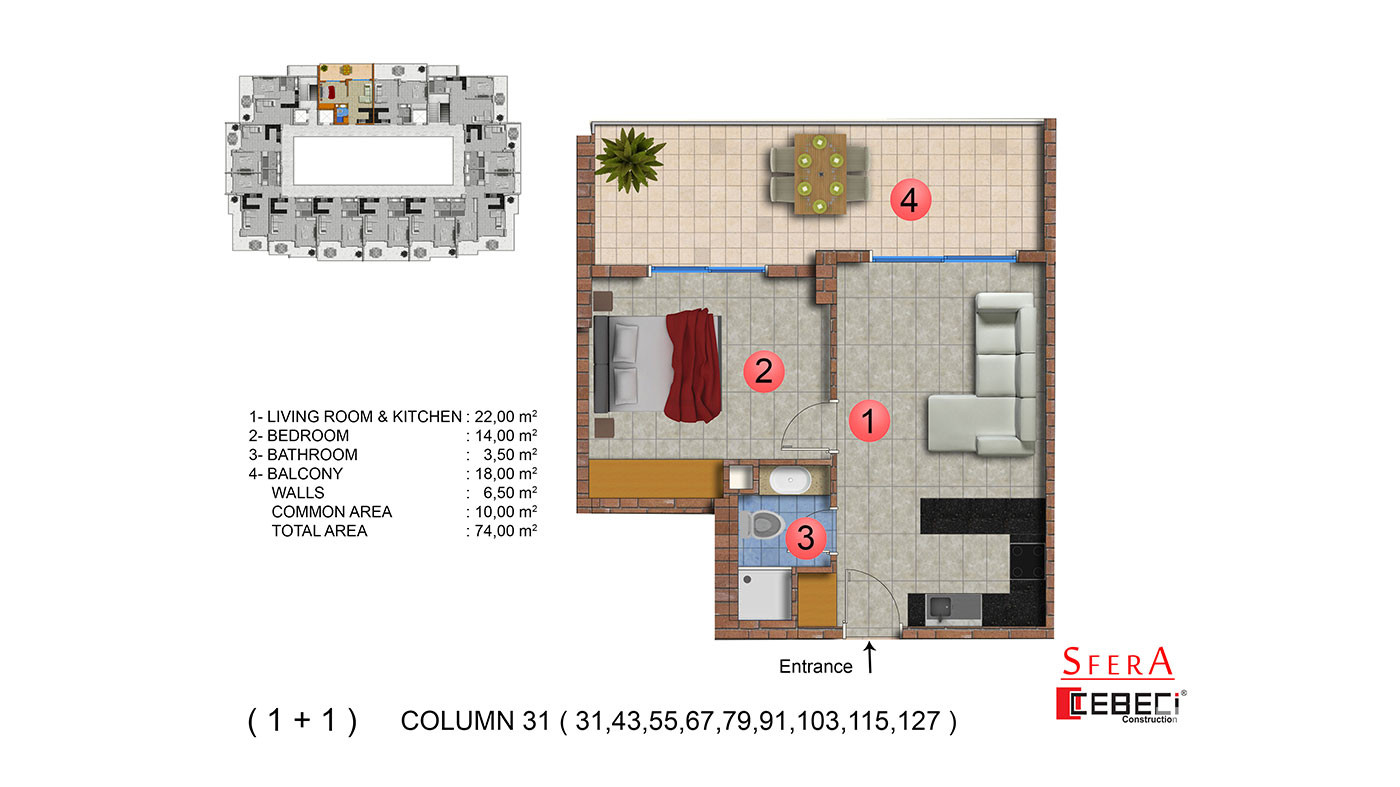 Sfera Residence — Appartements à vendre à Mahmutlar, Alanya, Turquie - 104199