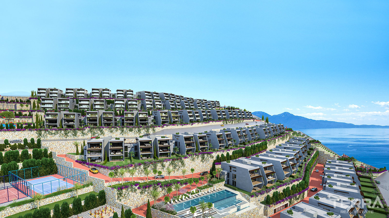 Leiligheter med havutsikt til salgs i Kuşadası, Aydın, Tyrkia - 105345