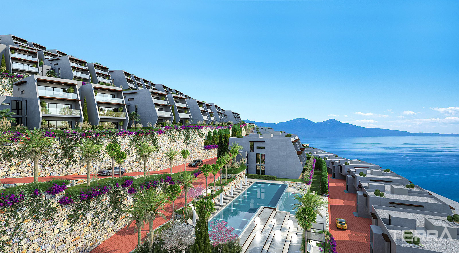 Leiligheter med havutsikt til salgs i Kuşadası, Aydın, Tyrkia - 105346