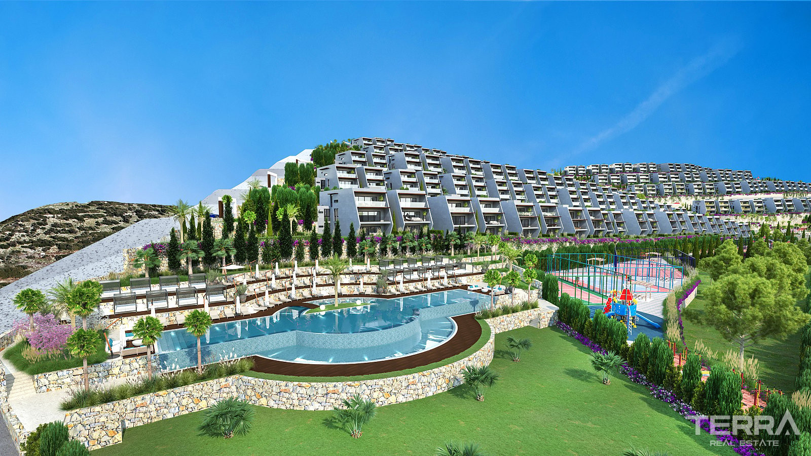 Leiligheter med havutsikt til salgs i Kuşadası, Aydın, Tyrkia - 105347