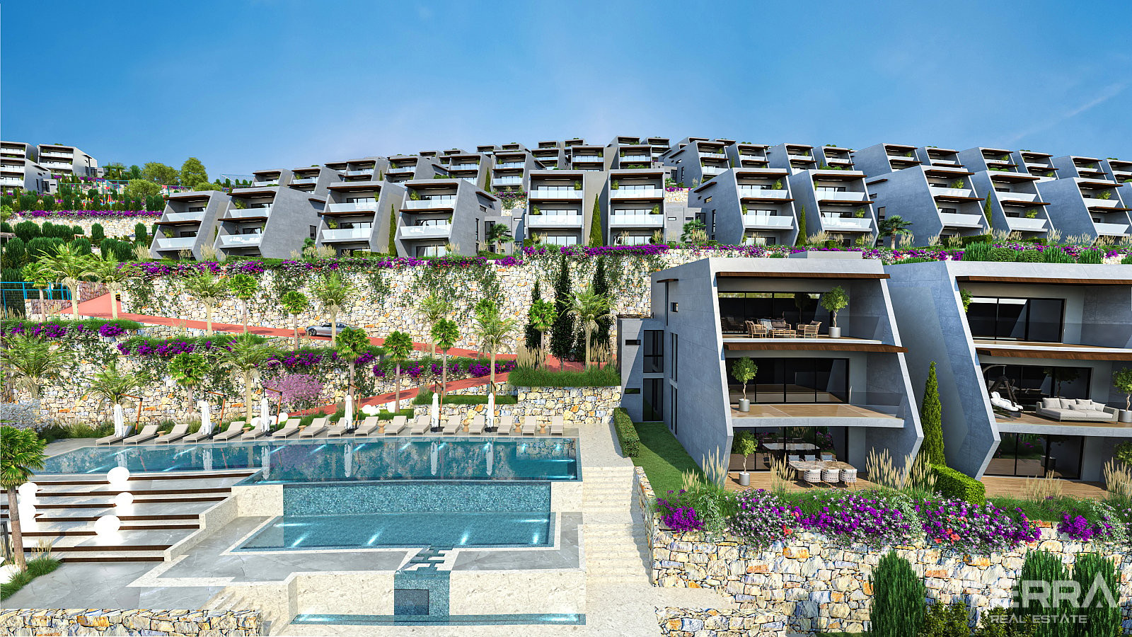 Leiligheter med havutsikt til salgs i Kuşadası, Aydın, Tyrkia - 105348