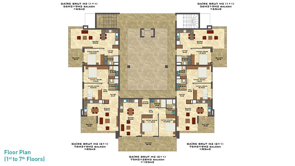 Appartements Sun Palace Garden à vendre à Tosmur, Alanya - 5218