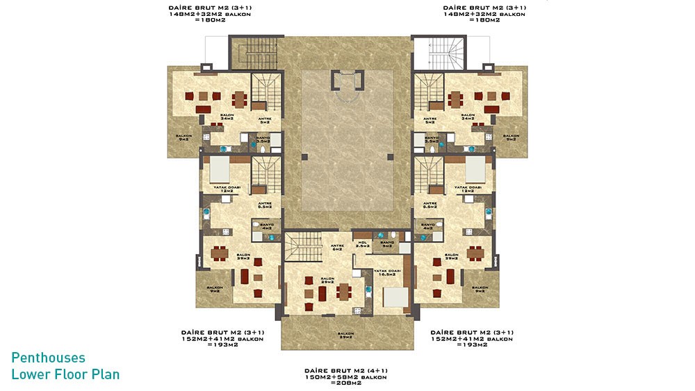 Appartements Sun Palace Garden à vendre à Tosmur, Alanya - 5219