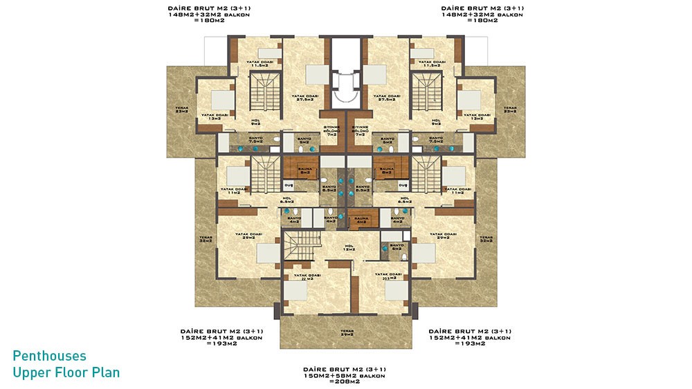 Appartements Sun Palace Garden à vendre à Tosmur, Alanya - 5220