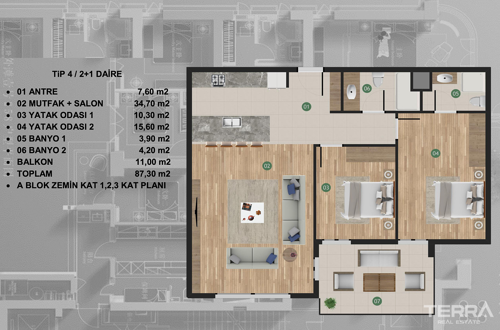 Aydın, Kuşadası'nda Denize 2 km Uzaklıkta Modern Sitede Sıfır Daireler - 107480