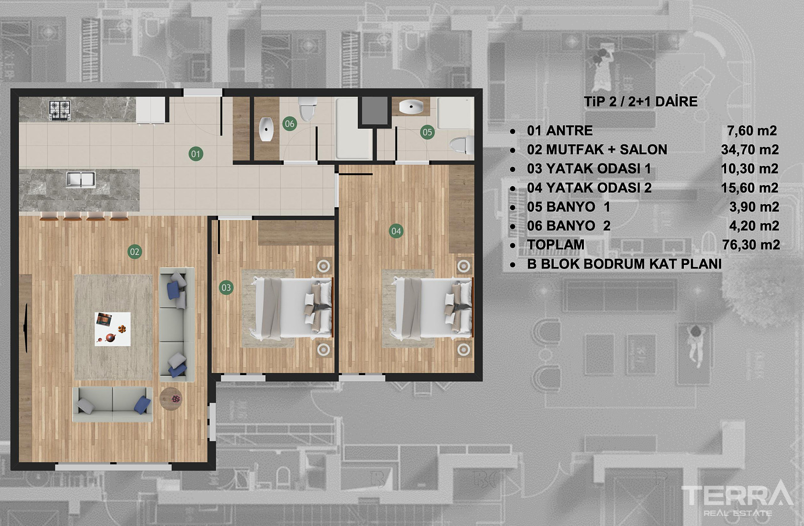 Aydın, Kuşadası'nda Denize 2 km Uzaklıkta Modern Sitede Sıfır Daireler - 107482