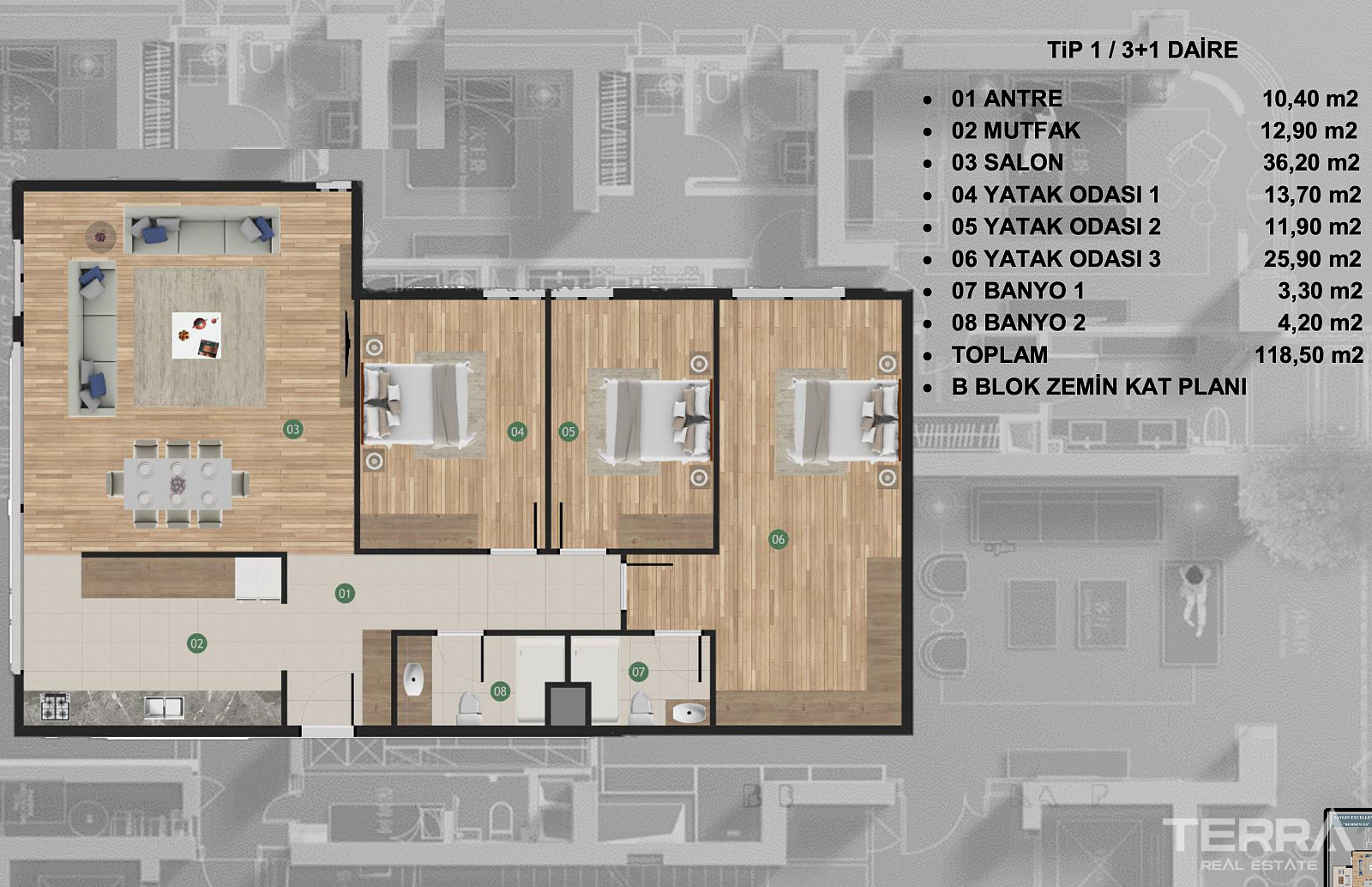 Aydın, Kuşadası'nda Denize 2 km Uzaklıkta Modern Sitede Sıfır Daireler - 107488