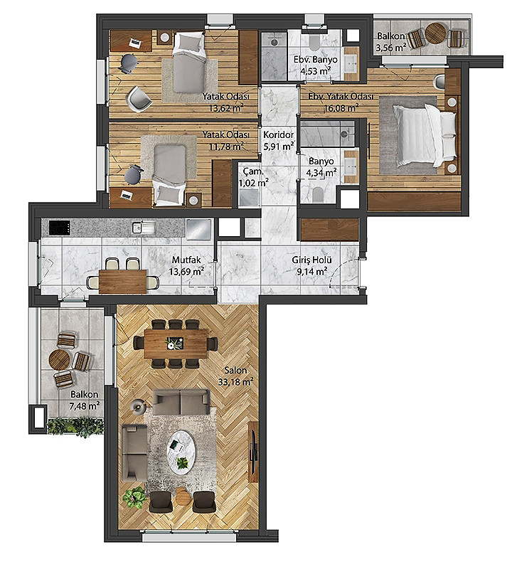 Luxury Apartments for Sale in Çankaya, Ankara, Turkey - 108076