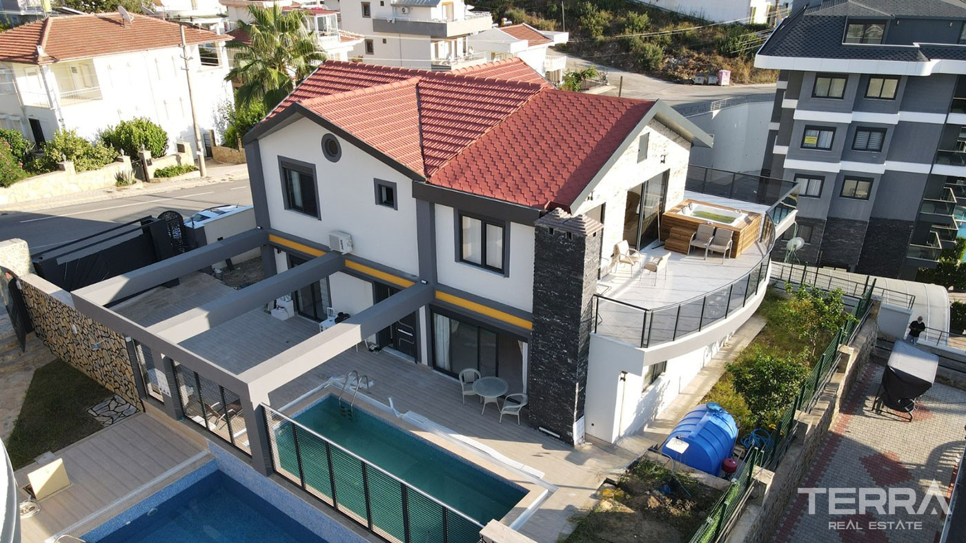 Alanya, Kargıcak'ta Deniz Manzaralı Müstakil Villa - 108101