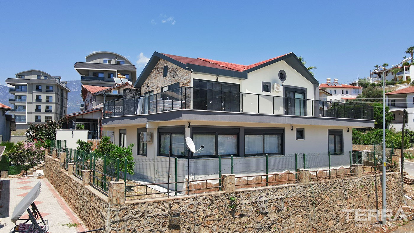 Alanya, Kargıcak'ta Deniz Manzaralı Müstakil Villa - 108102