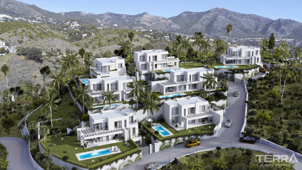 Villas individuelles avec vue mer à vendre à Mijas, Malaga, Espagne