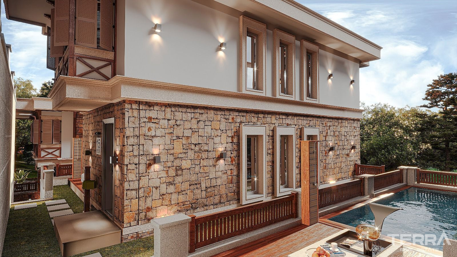Aydın, Kuşadası'nda Güvenlikli Sitede Deniz Manzaralı Villalar - 110379