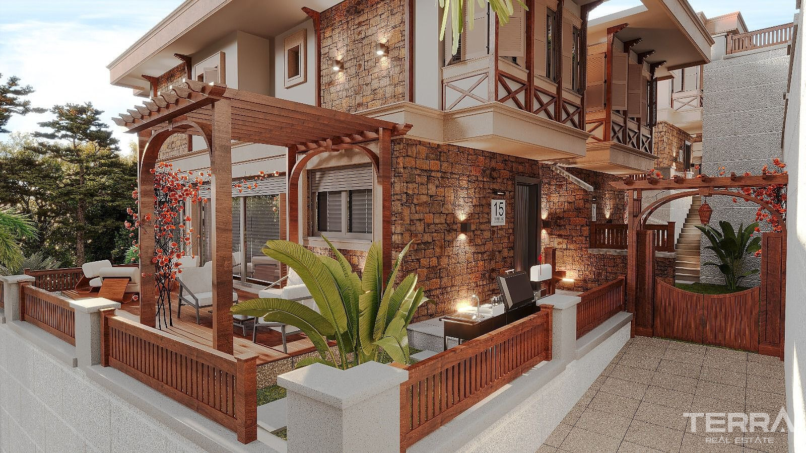 Aydın, Kuşadası'nda Güvenlikli Sitede Deniz Manzaralı Villalar - 110381