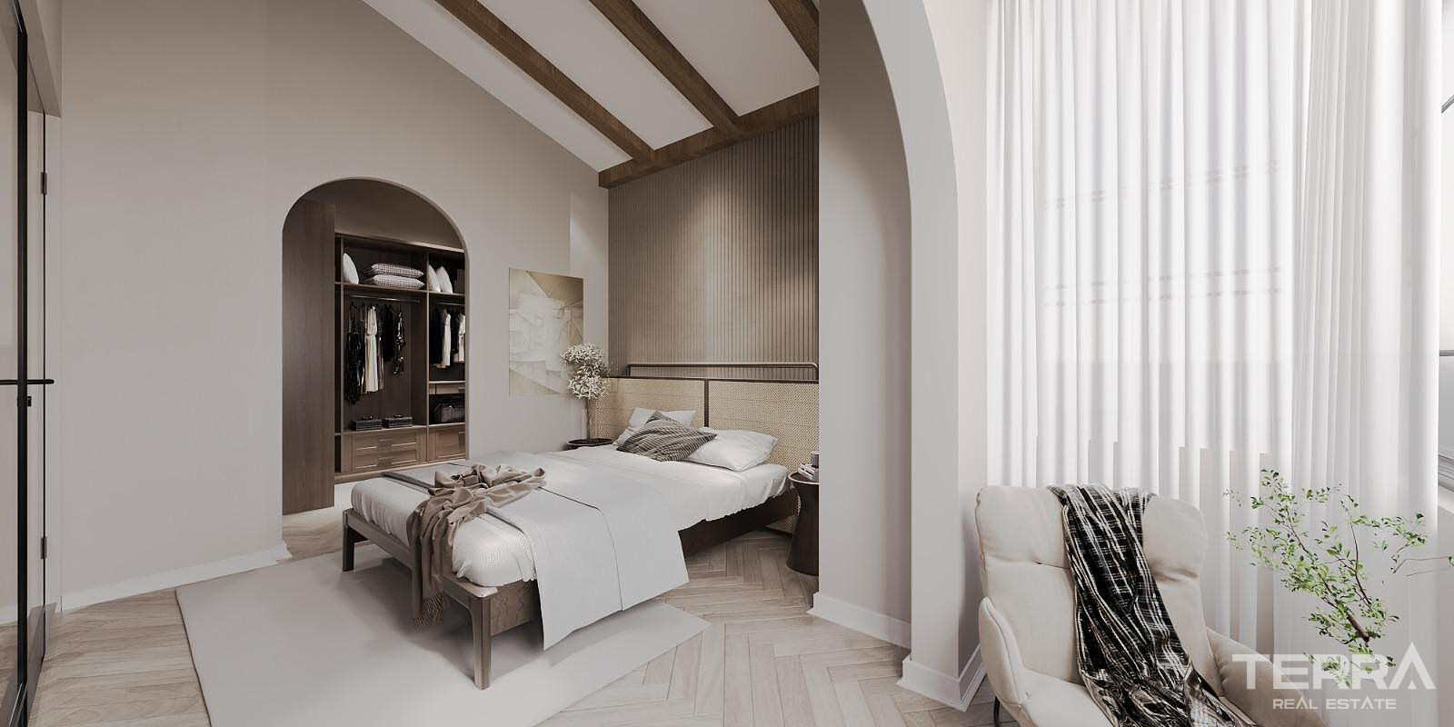 Aydın, Kuşadası'nda Güvenlikli Sitede Deniz Manzaralı Villalar - 110396