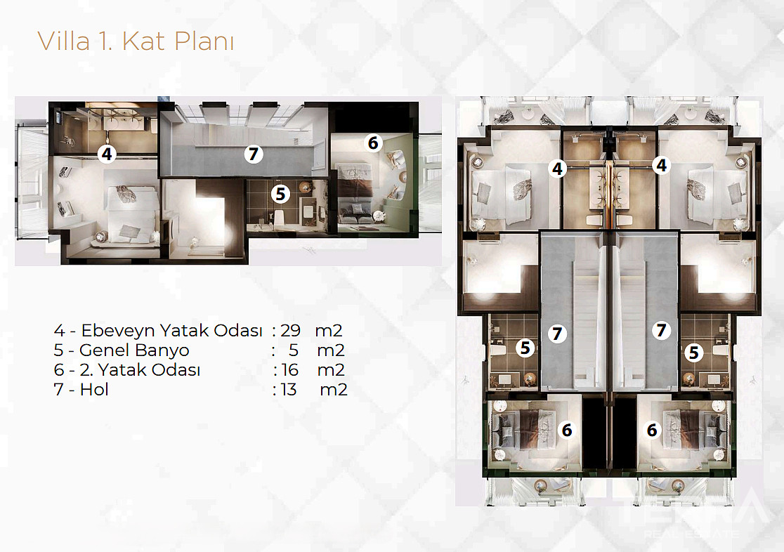 Aydın, Kuşadası'nda Güvenlikli Sitede Deniz Manzaralı Villalar - 110412