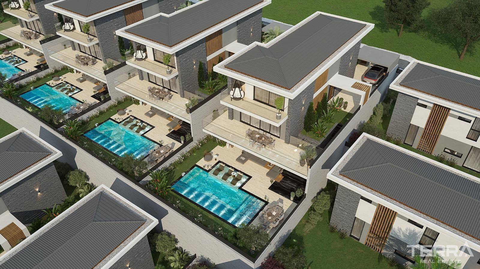 Villas for Sale with Private Pools and Terraces in Aydın, Kuşadası - 110448