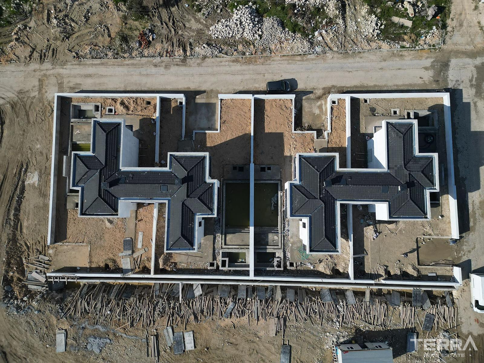 Twin Villas for Sale with Private Pools in İzmir, Çeşme - 110826