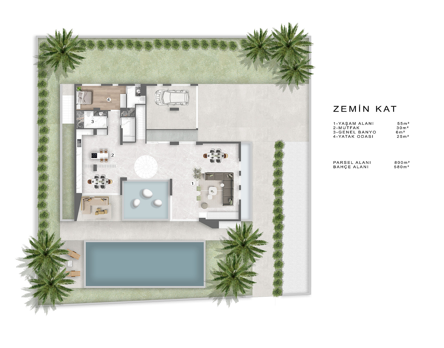 Villa with Pool and Garden for Sale in Çeşme, İzmir - 110909