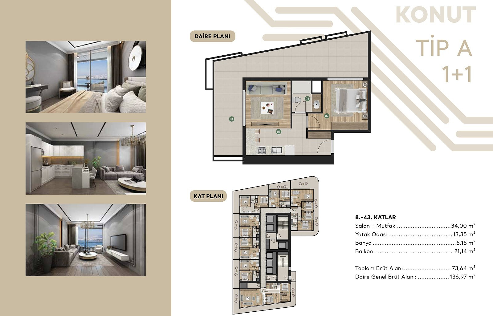 Sea View Apartments for Sale in İzmir, Konak - 111577