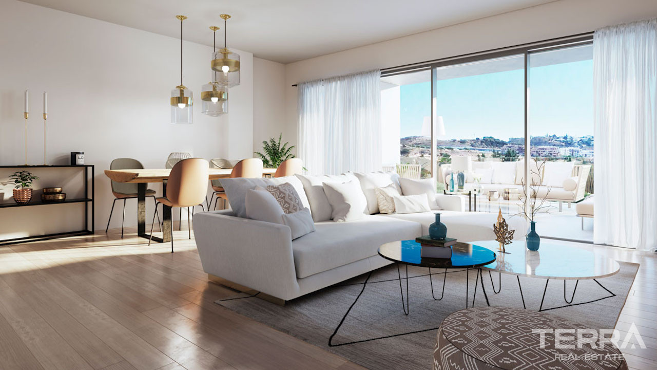 Mijas Costa del Sol'da Deniz Manzaralı Golf Daireleri - 112413